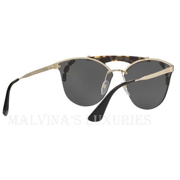 PRADA SUNGLASSES SPR 53U ROUND BROW BAR AVIATOR PILOT TORTOISE CRYSTAL DETAIL main image 6